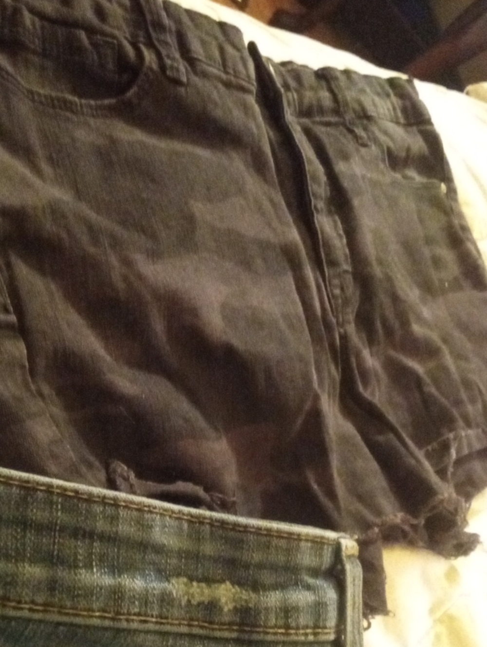 True Religion Blue Distressed Denim Cutoff Shorts (Plus 2nd Pair Free) - Picture 10 of 12